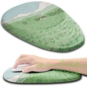 Ergonomic mouse pad with wrist rest memory foam non slip base office gaming desk